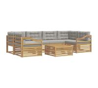 vidaXL Ensemble de canapés d'extérieur 7 pcs Blanc et Gris Clair, Set de Confort extérieur, Salon Moderne, canapé d'angle pour Jardin, mobilier de terrasse