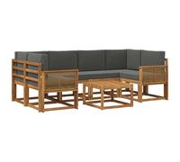 vidaXL Ensemble de canapés d'extérieur 7 pcs Naturel et Anthracite, Canapé de Jardin, mobilier Moderne, Coin détente, sièges Piscine, Arrangement en Bois