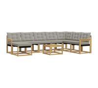 vidaXL Ensemble de canapés d'extérieur 9 pcs Blanc et Gris Clair, Canapé de Jardin Moderne, mobilier Lounge extérieur résistant, Suite de Salon au Bord de la Piscine