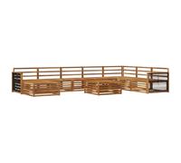 vidaXL Ensemble de canapés d'extérieur 9 pcs Naturel, Mobilier de Jardin, canapé Moderne, en Acacia, Coin modulable, Assise près de la Piscine, Salon d'extérieur