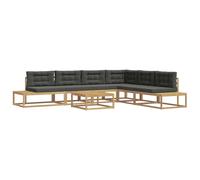 vidaXL Ensemble de canapés d'extérieur Blanc 79 x 79 x 37 cm Polyester, Salon Moderne en Acacia pour Jardin et terrasse, mobilier résistant aux intempéries, canapé de Patio stylé