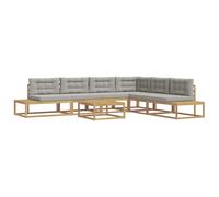 vidaXL Ensemble de canapés d'extérieur Blanc 79 x 79 x 37 cm Polyester, Salon Moderne en Acacia pour Jardin et terrasse, mobilier résistant aux intempéries, canapé de Patio stylé