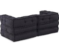 Poufs Modulaires 2 pcs Tissu Anthracite