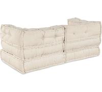 vidaXL Ensemble de canapés modulaires, 2 pièces, revêtement en tissu, couleur crème, 140 x 70 x 56 cm