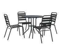 vidaXL Ensemble de chaises de jardin 5 pièces empilables Acier revêtu par poudre