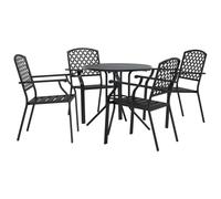 vidaXL Ensemble de chaises de jardin 5 pièces empilables Acier revêtu par poudre