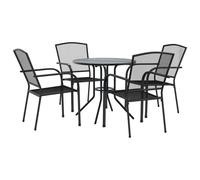 vidaXL Ensemble de chaises de jardin 5 pièces empilables Acier revêtu par poudre