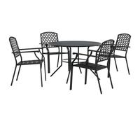 vidaXL Ensemble de chaises de jardin 5 pièces empilables Acier revêtu par poudre