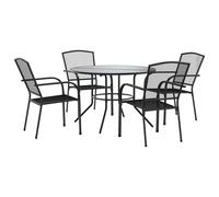 vidaXL Ensemble de chaises de jardin 5 pièces empilables Acier revêtu par poudre