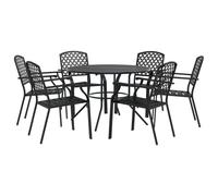 vidaXL Ensemble de chaises de jardin 7 pcs. empilables Acier revêtu par poudre