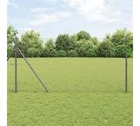 vidaXL Ensemble de clôture Lot de 2 Gris Métal, Plastique 25 x 1 m 3352814 Gris G