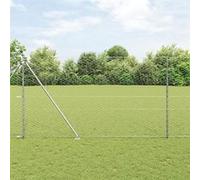 vidaXL Ensemble de clôture Set de 2 Acier galvanisé 25 x 1,5 m Durable 3353391 Gris G