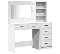 vidaXL Ensemble de Coiffeuse 2 Pièces avec Lumières LED en Bois Blanc