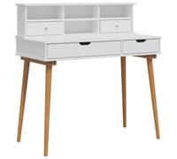 vidaXL Ensemble de Coiffeuse FAUSKE 2 pcs Blanc 100 x 50 x 103,5 cm, Ensemble de Coiffeuse Moderne pour Chambre, Rangement Compact, Design Gain de Place, Station de Maquillage Pratique