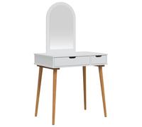 vidaXL Ensemble de Coiffeuse FAUSKE 2 pcs Blanc 76 x 50 x 143 cm, Ensemble de Coiffeuse Moderne pour Chambre, Rangement Compact, Design Gain de Place, Station de Maquillage Pratique
