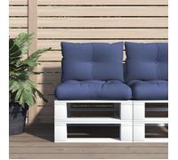vidaXL Ensemble de coussins en palette – Galette de siège imperméable, Bleu marine 60x38x13 cm
