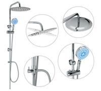 VIDAXL Ensemble de douche à deux têtes avec douchette Acier inoxydable -(2.35 kg) BONNE5675