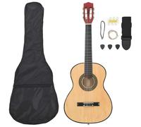 vidaXL Ensemble de Guitare Classique pour Débutants 8 pcs, Instruments d'Apprentissage de Musique, Kit de Accessoires de Guitare, 3/4 36"