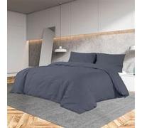 vidaXL Ensemble de housse de couette Anthracite 155x220 cm Coton136087 Anthracite G