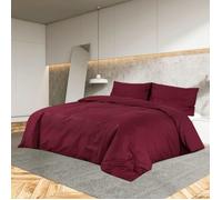 vidaXL Ensemble de housse de couette Bordeaux 140x200 cm Microfibre 136033