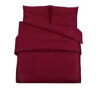 vidaXL Ensemble de housse de couette Bordeaux Coton 240x220 cm avec taie d'oreiller