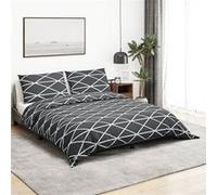 vidaXL Ensemble de housse de couette Gris 140x200 cm Coton136049 Gris G