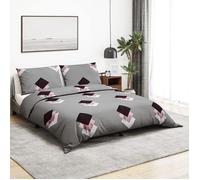 vidaXL Ensemble de Housse de Couette Gris 200x220 cm Coton