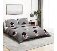vidaXL Ensemble de Housse de Couette Gris 200x220 cm Coton