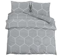vidaXL Ensemble de housse de couette Coton Gris 225x220 cm