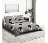 Vidaxl Ensemble De Housse De Couette Gris 260x240 Cm Coton