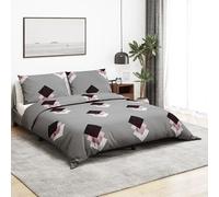 Vidaxl Ensemble De Housse De Couette Gris 260x240 Cm Coton