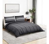 vidaXL Ensemble de housse de couette gris foncé 200x200 cm Coton 136426 Gris G