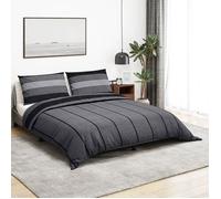 vidaXL Ensemble de housse de couette gris foncé 200x220 cm Coton 136427 Gris G