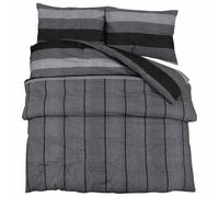 vidaXL Ensemble de housse de couette 225x220 cm Coton Gris foncé