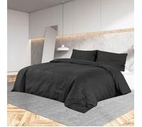 vidaXL Ensemble de housse de couette Noir 135x200 cm Microfibre légère135973