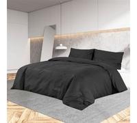 Vidaxl Ensemble De Housse De Couette Noir 135x200 Cm Microfibre Légère