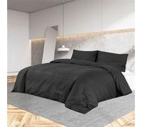 vidaXL Ensemble de housse de couette Coton136119 – Noir – 155x220 cm – Coton