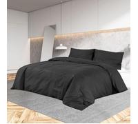 vidaXL Ensemble de housse de couette Noir 155x220 cm Microfibre légère135975