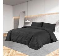 Vidaxl Ensemble De Housse De Couette Noir 200x220 Cm Microfibre Légère