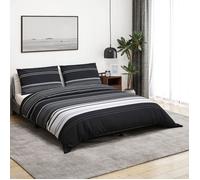 vidaXL Ensemble de housse de couette 136496 Parure de lit 200x200 cm Coton Noir et Blanc