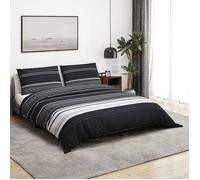 vidaXL Ensemble de housse de couette Coton 240x220 cm Noir et blanc Taie d'oreiller