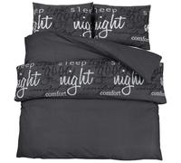vidaXL Ensemble de Housse de Couette, Parure de Lit avec Taie d'oreiller, Ensemble de Literie Chambre à Coucher, Noir 200x220 cm Coton