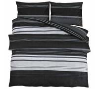 vidaXL Ensemble de housse de couette 136501 avec taie d'oreiller - Noir et blanc 200x200 cm Coton