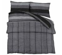vidaXL Ensemble de Housse de Couette, Parure de Lit avec Taie d'oreiller, Ensemble de Literie Chambre à Coucher, Gris Foncé 200x200 cm Coton