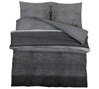 vidaXL Housse de couette Parure de lit coton Gris foncé 200x200 cm avec taie d'oreiller