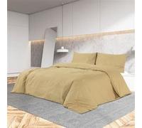 vidaXL Ensemble de Housse de Couette Taupe 200x200 cm Microfibre