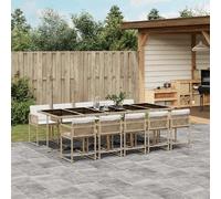 vidaXL Ensemble de jardin 11 pcs - Beige