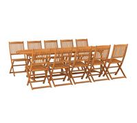 vidaXL Ensemble de jardin 11 pièces 280x90x75 cm bois massif acacia