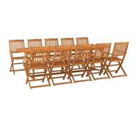 vidaXL Ensemble de jardin 11 pièces 280x90x75 cm bois massif acacia