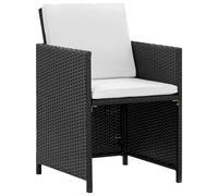 vidaXL Ensemble de jardin 11 pièces avec coussins Poly rotin noir